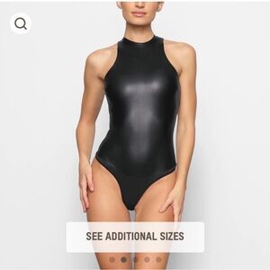 SKIMS Faux Leather High Neck Bodysuit